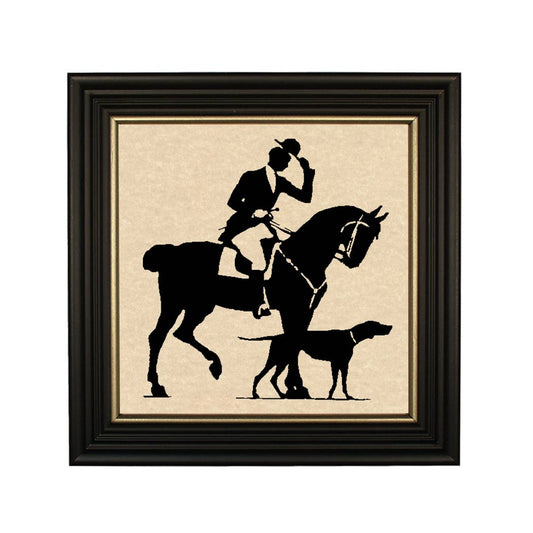 10" x 10" Man with Dog Framed Paper Cut Silhouette