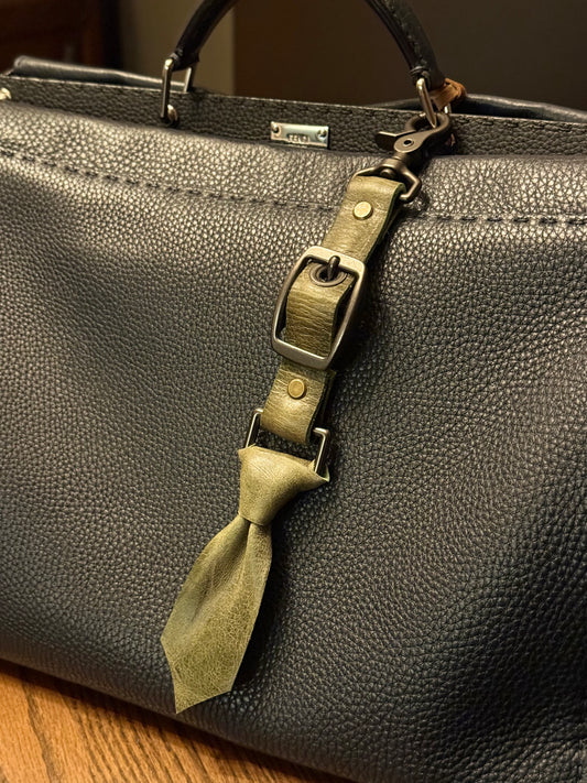 Genuine Leather Bag Charm - The Buckle Tie