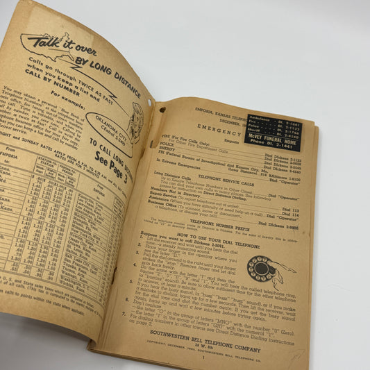 Emporia, Kansas 1960 Telephone Directory