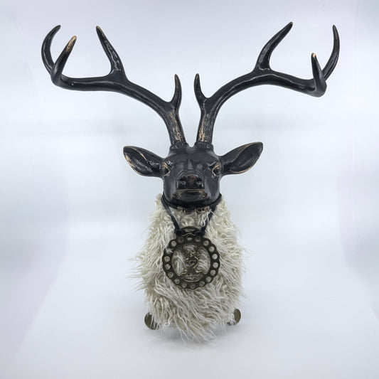 The Stag of Myth: Custom Ceramic Deer Head by Evanryans Design