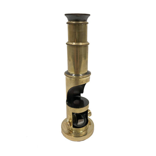 6-3/4" Portable Polished Brass Field Microscope