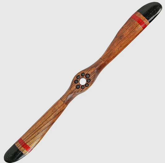 24 Inch Hand Carved Wooden Propeller Wall Sculpture RL