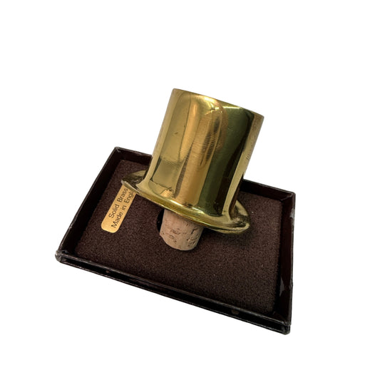 Solid Brass Vintage Top Hat Wine Stopper