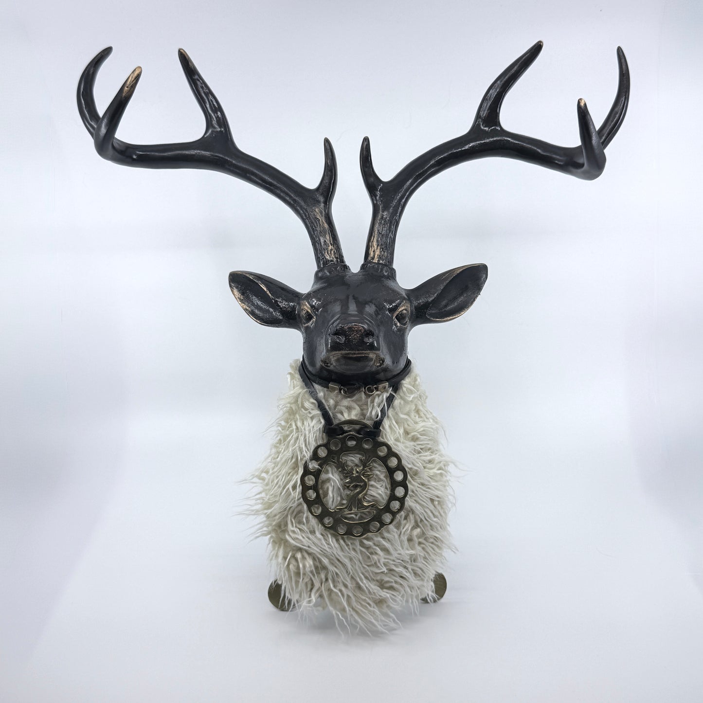 The Stag of Myth: Custom Ceramic Deer Head by Evanryans Design