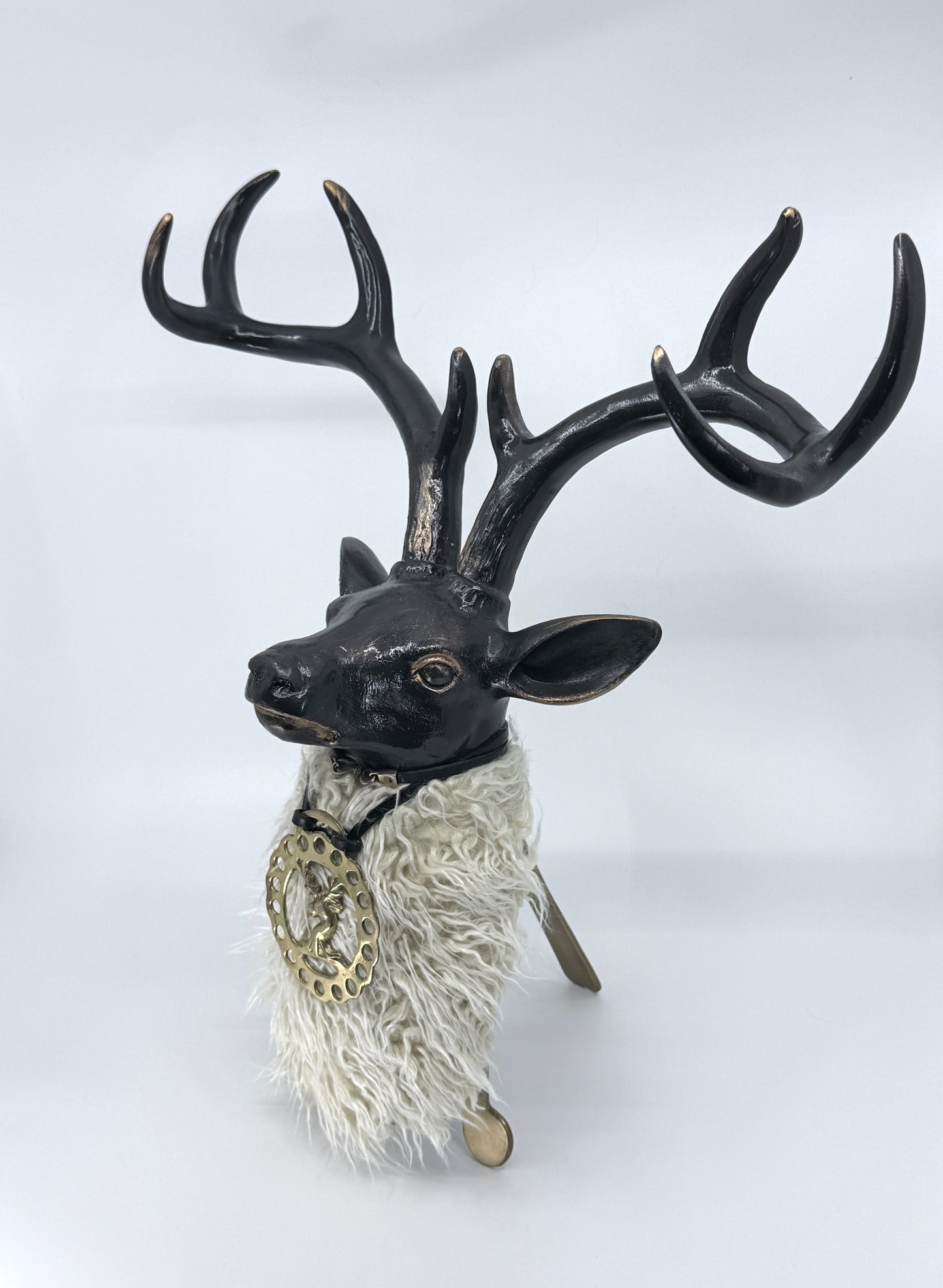 The Stag of Myth: Custom Ceramic Deer Head by Evanryans Design