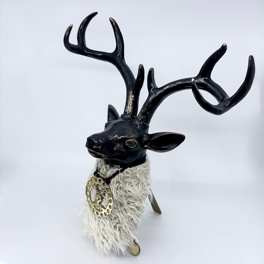 The Stag of Myth: Custom Ceramic Deer Head by Evanryans Design