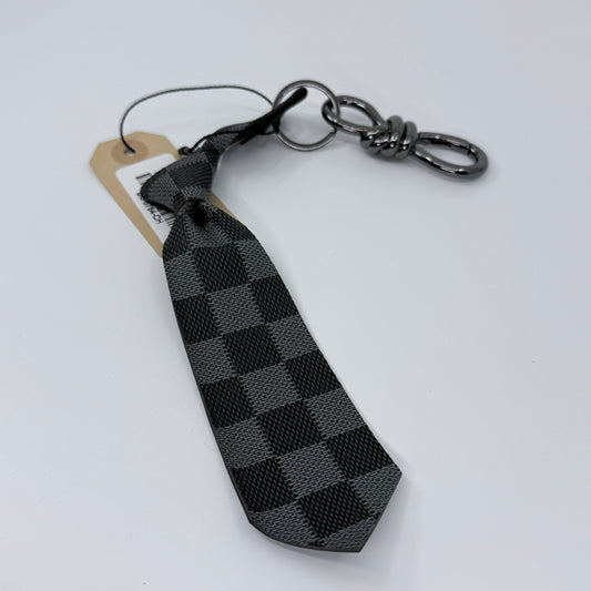 Check Necktie Bag Charm 12.5"
